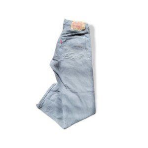 Levi's 501 Men's Grey Cotton Belt Looped Straight Leg Denim Jean Size W 32, L 32